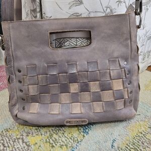 BED|STU Leather Shoulder Bag - Lavender and Beige